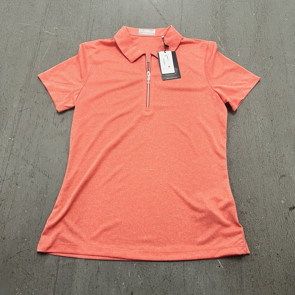 Callaway Women's Opti-Dri Coral Heather 1/4 Zip Golf Polo Shirt Size XS